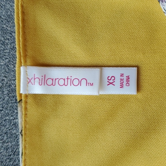 🆕️ XHILARATION Yellow Floral Self-Tie Waist Flutter Sleeve Dress SIZE: XS - Picture 11 of 11